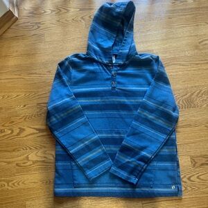 Hang Ten Blue Striped Hooded Pullover